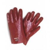 Gants PVC rouge rugueux
